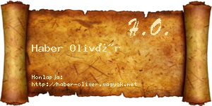 Haber Olivér névjegykártya